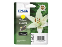 Epson T0594 - 13 ml - amarillo - original - blíster con alarmas de RF/acústica - cartucho de tinta - para Stylus Photo R2400 C13T05944020