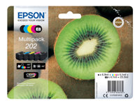 Epson Multipack 202 - Paquete de 5 - negro, amarillo, cián, magenta, Photo Negro - original - blíster - cartucho de tinta - para Expression Premium XP-6000, XP-6005, XP-6100, XP-6105 C13T02E74010