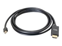 C2G 10ft Mini DisplayPort Male to HDMI Male Passive Adapter Cable - 4K 30Hz - Adaptador de vídeo - Mini DisplayPort macho a HDMI macho - 3.05 m - negro - pasivo, compatibilidad con 4K 84437