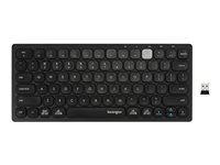 Kensington Multi-Device Dual Wireless Compact Keyboard - Teclado - inalámbrico - 2.4 GHz, Bluetooth 3.0, Bluetooth 5.0 - francés - negro K75502FR