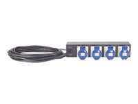 APC Basic Rack PDU - Unidad de distribución de alimentación (montaje en bastidor) - CA 230 V - input: Conexión alámbrica - conectores de salida: 4 (IEC 60309) - 2U - 19" - 8.5 m cable - negro - para P/N: SCL400RMJ1U, SCL500RMI1UC, SCL500RMI1UNC, SMTL1000RMI2UC, SMTL750RMI2UC AP7586