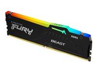 Kingston FURY Beast RGB - DDR5 - kit - 16 GB: 2 x 8 GB - DIMM de 288 contactos - 5200 MHz / PC5-41600 - CL40 - 1.25 V - sin búfer - on-die ECC KF552C40BBAK2-16