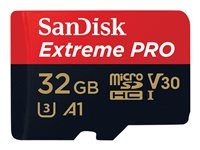 SanDisk Extreme Pro - Tarjeta de memoria flash (adaptador microSDXC a SD Incluido) - 32 GB - A1 / Video Class V30 / UHS-I U3 - 667x - microSDHC UHS-I SDSQXCG-032G-GN6MA