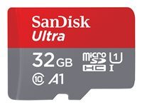 SanDisk Ultra - Tarjeta de memoria flash (adaptador microSDHC a SD Incluido) - 32 GB - A1 / UHS-I U1 / Class10 - microSDHC UHS-I SDSQUA4-032G-GN6TA