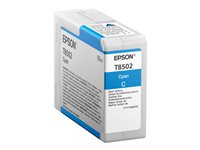 Epson T850200 - 80 ml - gran capacidad - cián - original - cartucho de tinta - para SureColor P800, P800 Designer Edition, SC-P800 C13T850200