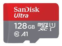 SanDisk Ultra - Tarjeta de memoria flash - 128 GB - A1 / UHS Class 1 / Class10 - microSDXC UHS-I SDSQUNR-128G-GN6MN